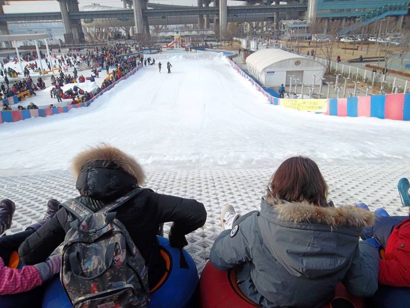 Ttukseom Han River Park Snow Slope 뚝섬 한강공원 눈썰매장